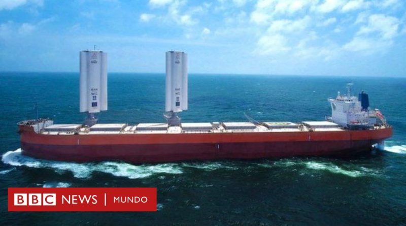 Energía eólica: cómo funciona el innovador carguero con velas gigantes para navegar con ayuda del viento - BBC News Mundo